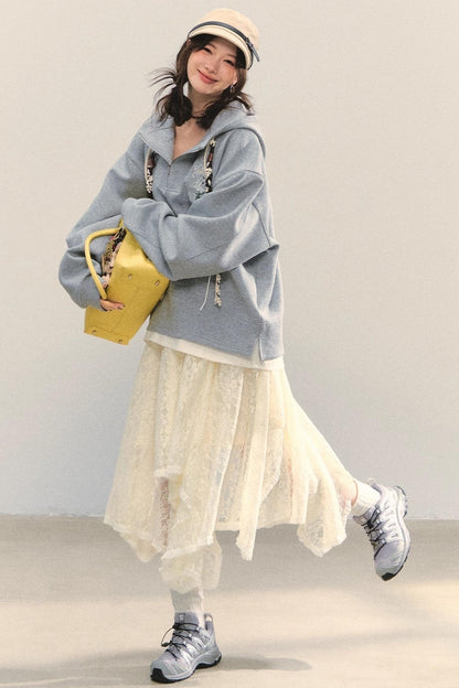 Embroidered Flower Sweatshirt