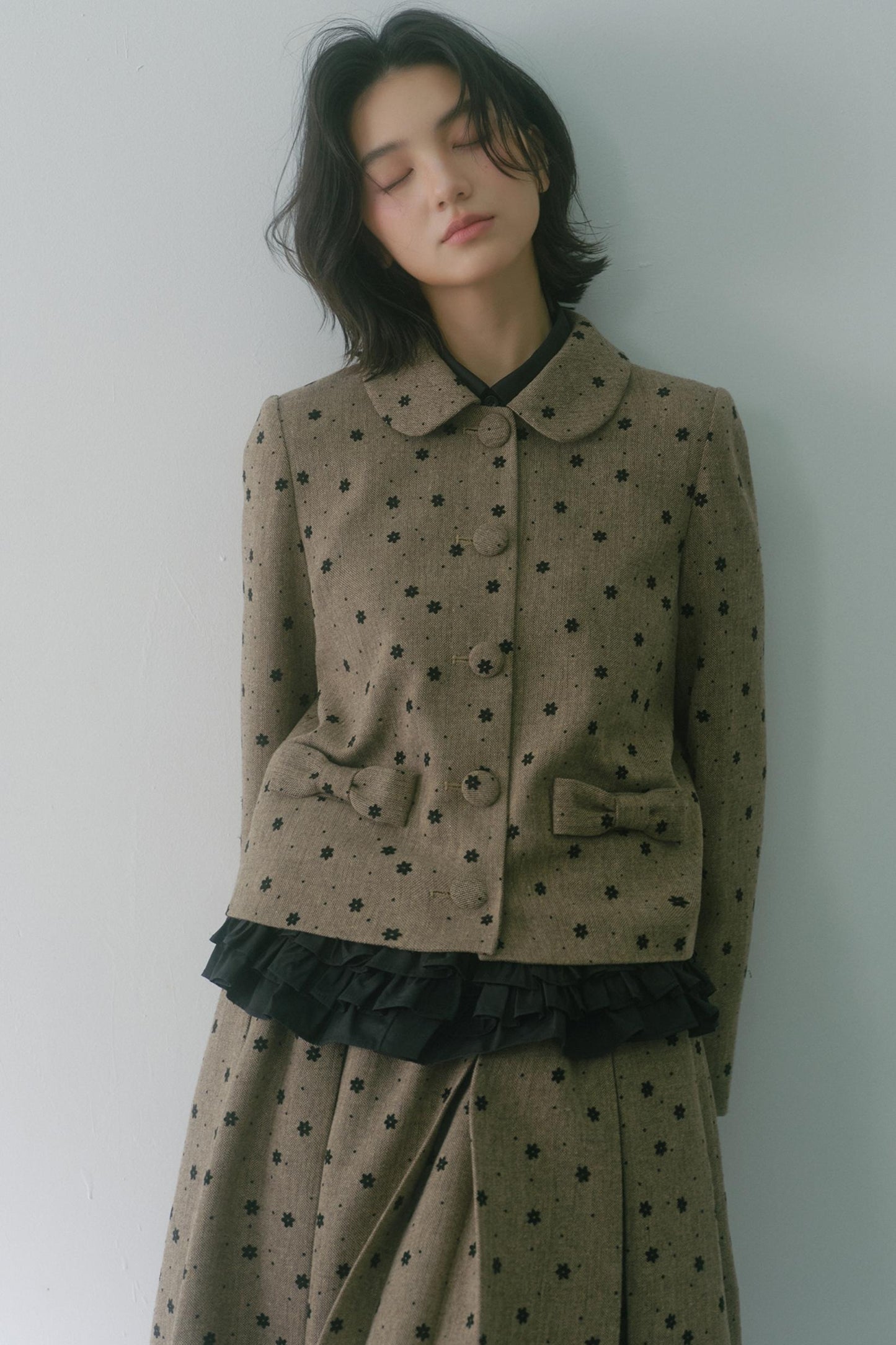 Elastic Pleated Skirt Suit Set-Up