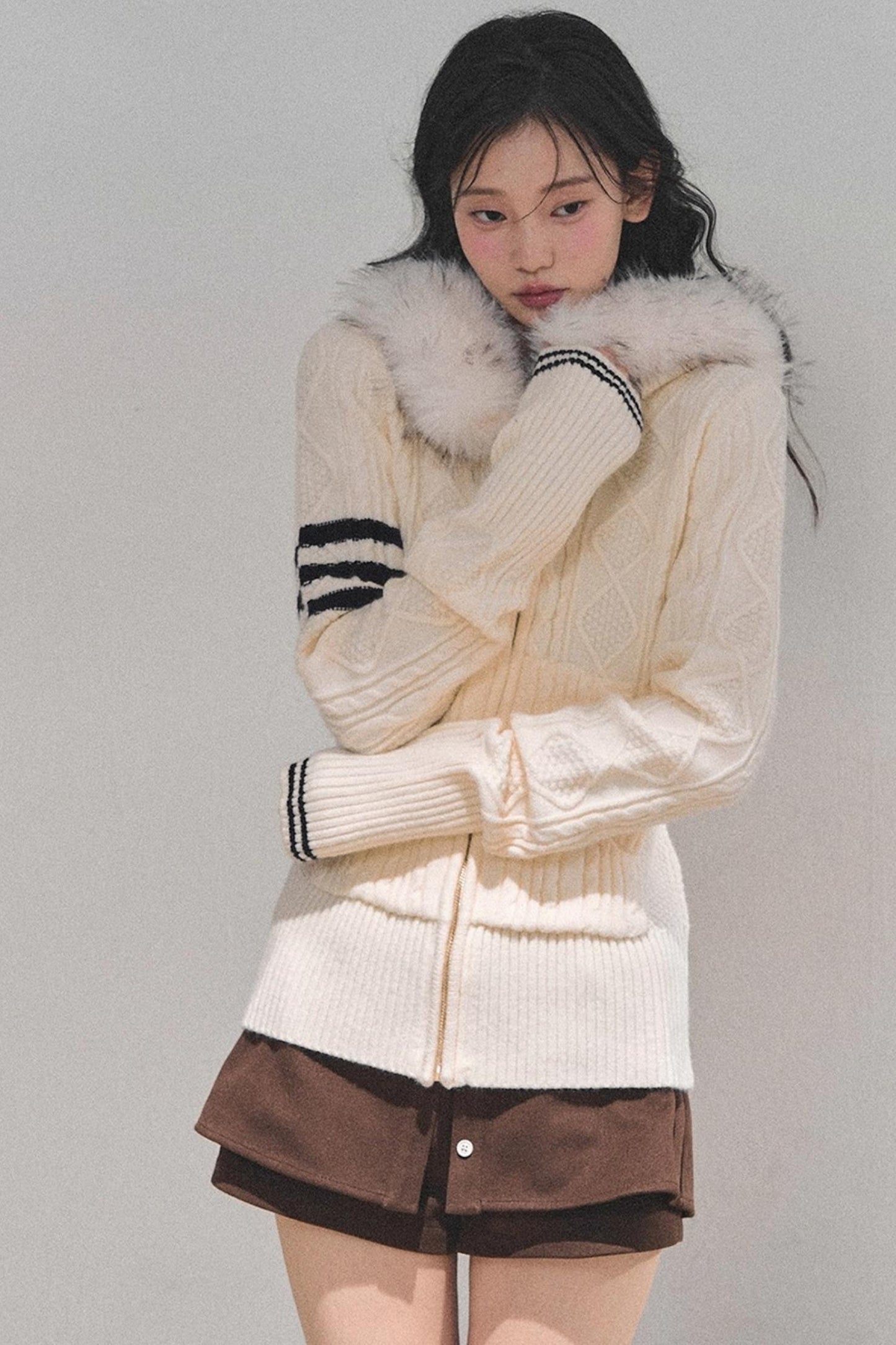 American-Style Hooded Knit Sweater