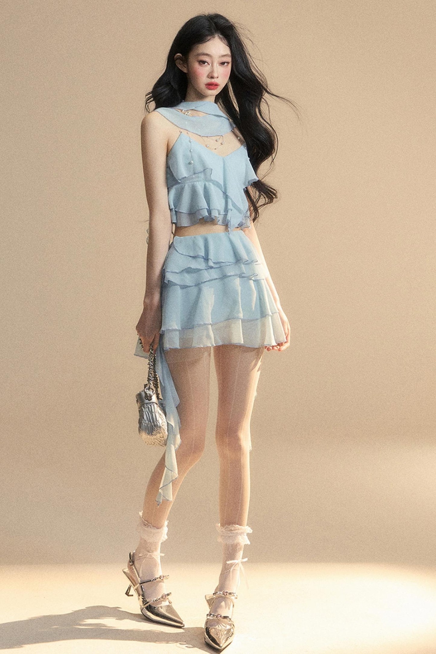 Luxury Halter With Skirt Set-Up