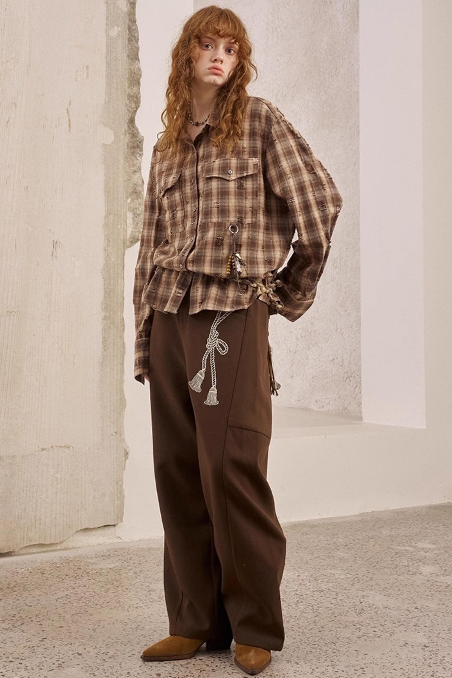 Vintage Distressed Plaid Shirt