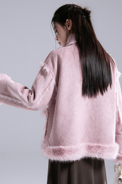 Frost Gray Reversible Fur Jacket