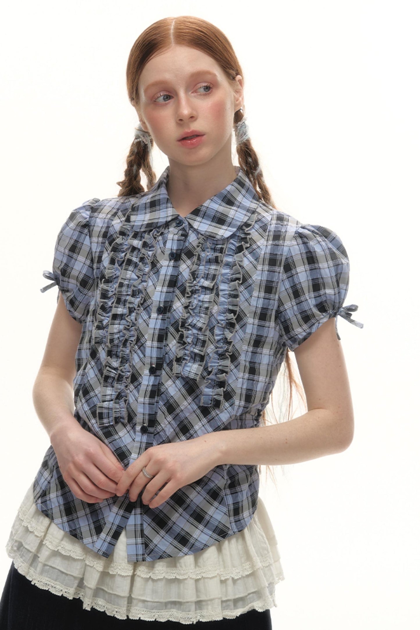 Plaid Lace Summer Shirt