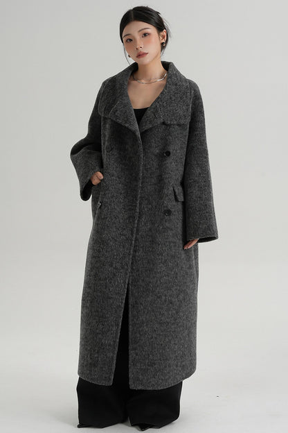 Minimalist Long Reversible Wool Coat