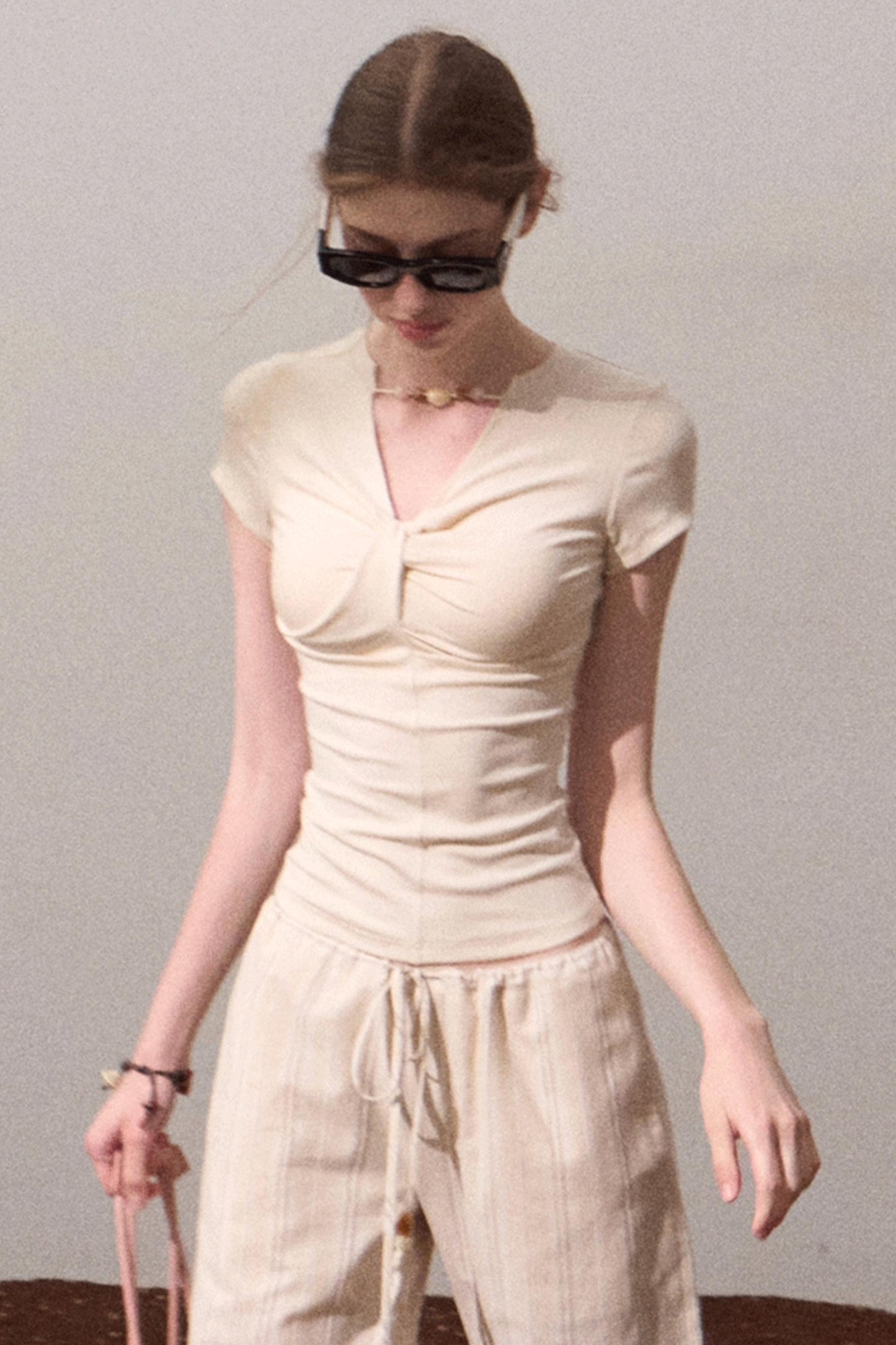 Cool Beaded V-Neck Tee