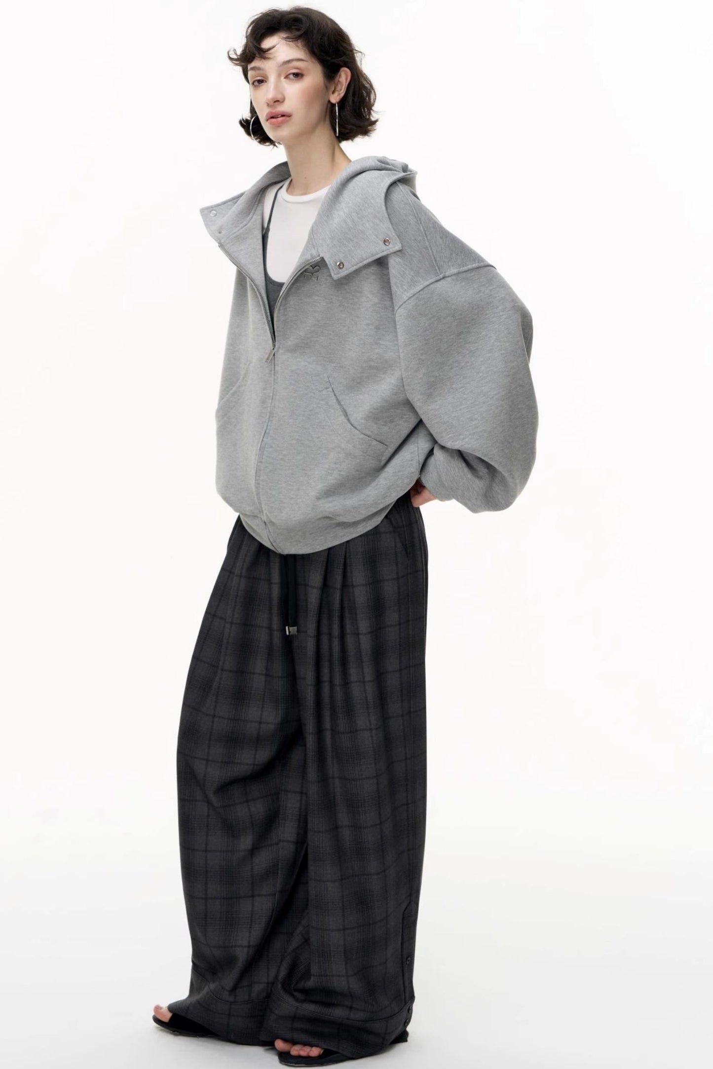 Tea Layer Hooded Cardigan Coat