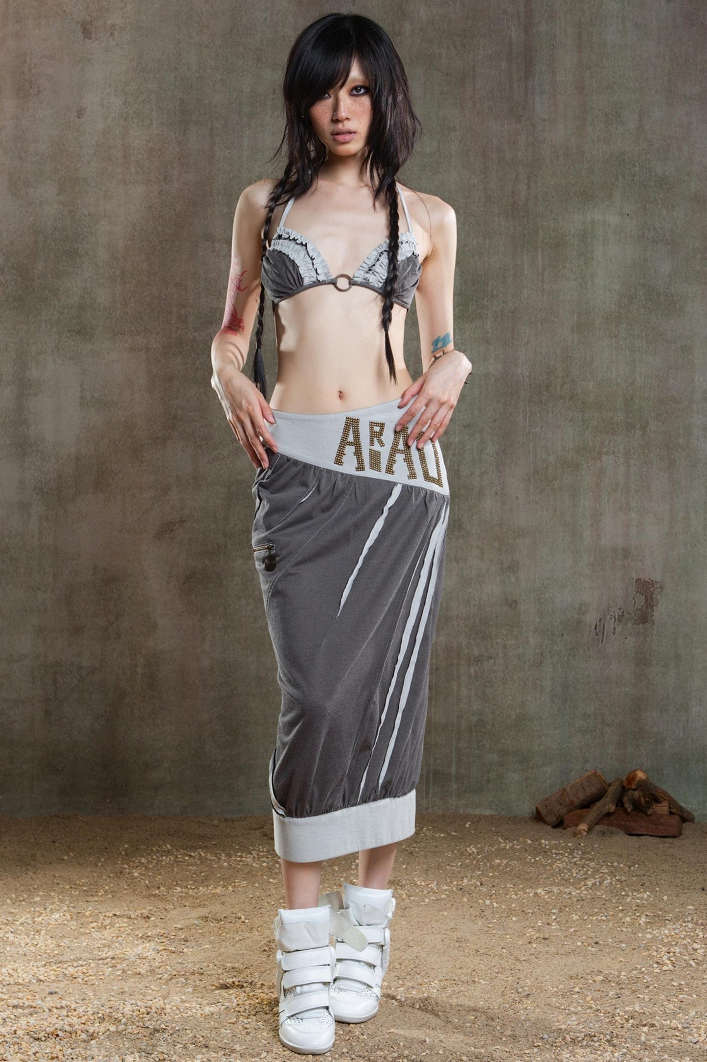 Colorful Punk Ruffle Bikini