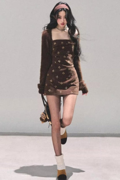 Hibiscus Knit Sweater Coat