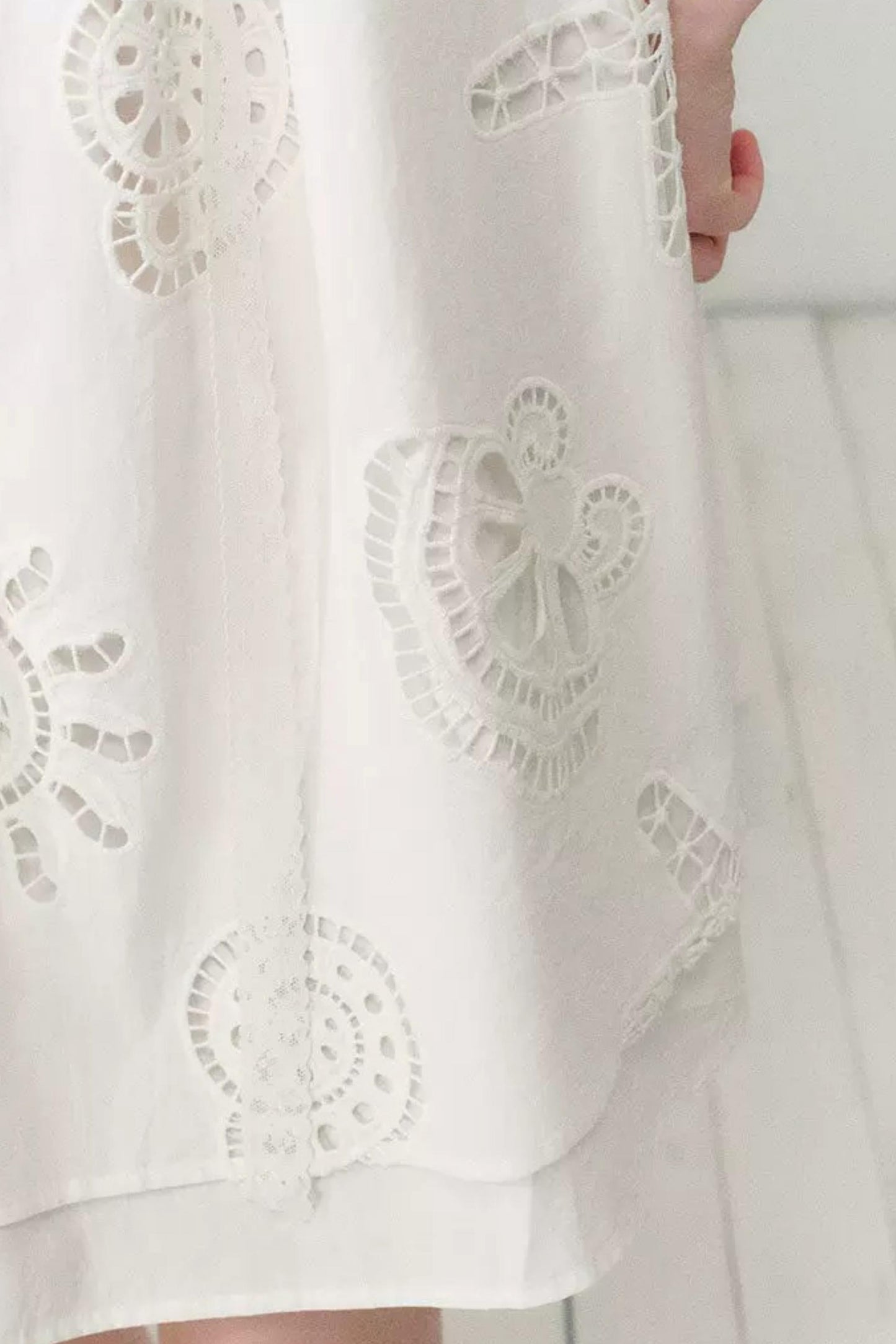 White Hollow A-Line Dress