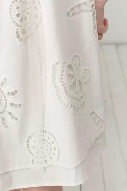 White Hollow A-Line Dress