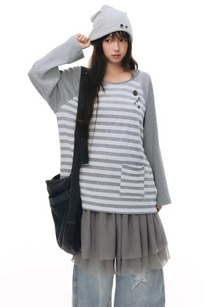 와플 니트 버튼 모자