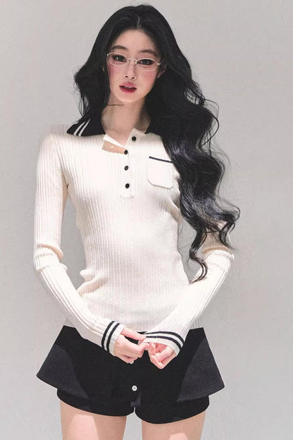 American Knit Polo Sweater