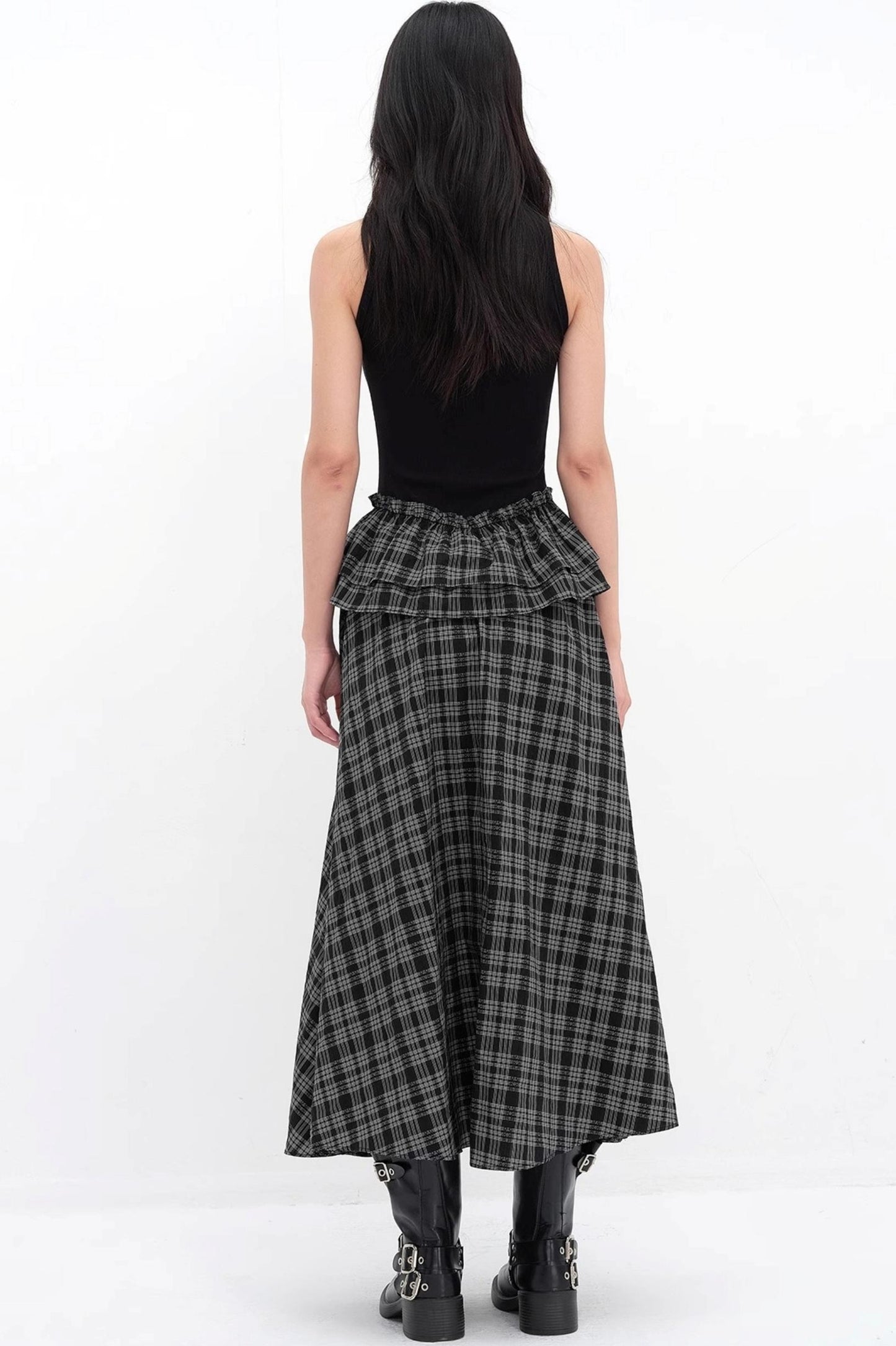 V-Lace Patchwork A-Line Dress