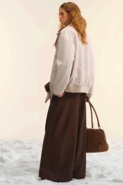 Retro Wide-Leg Tie-Up Pants