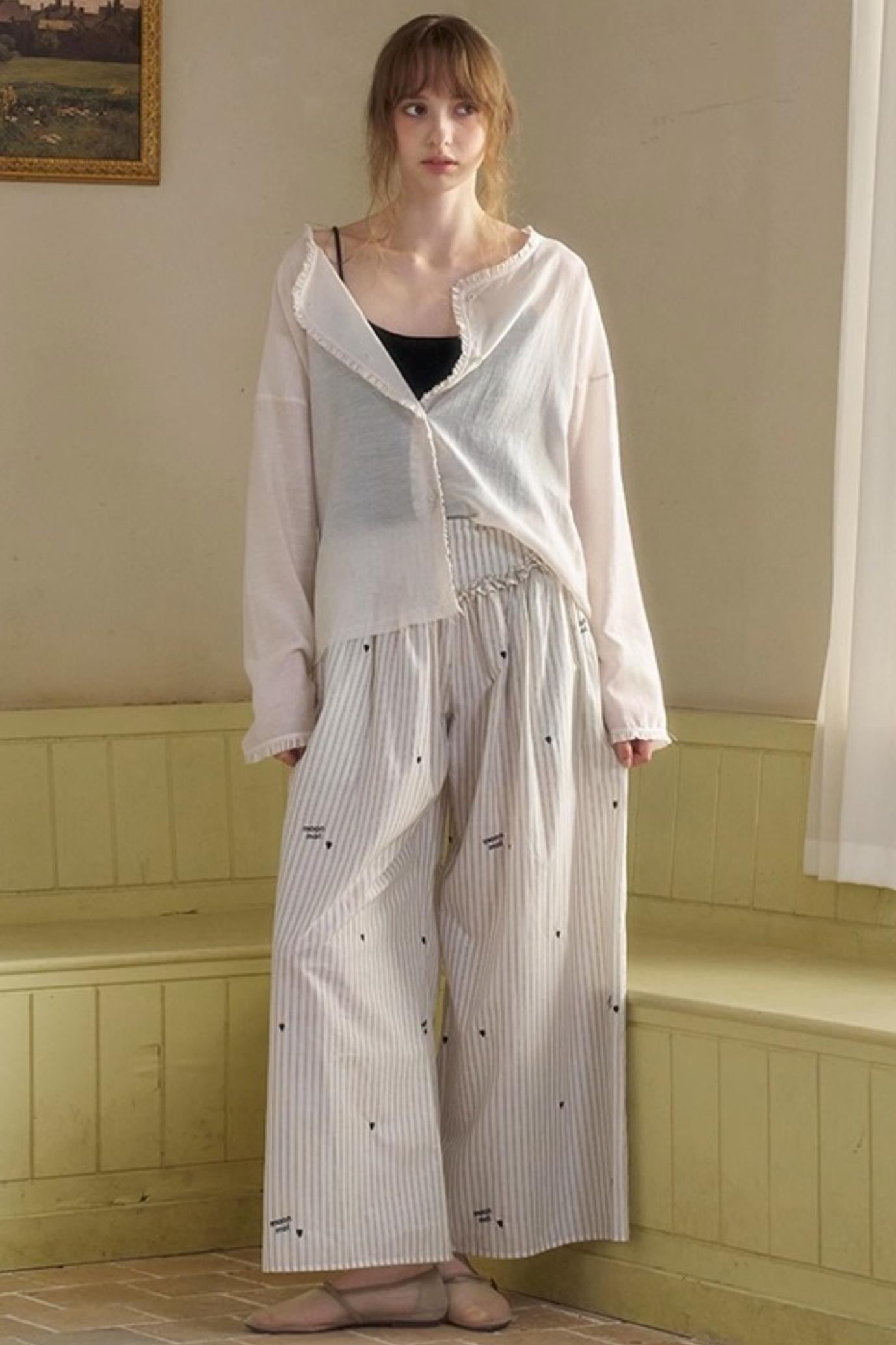 Penny Striped Suspender Pants Set-Up