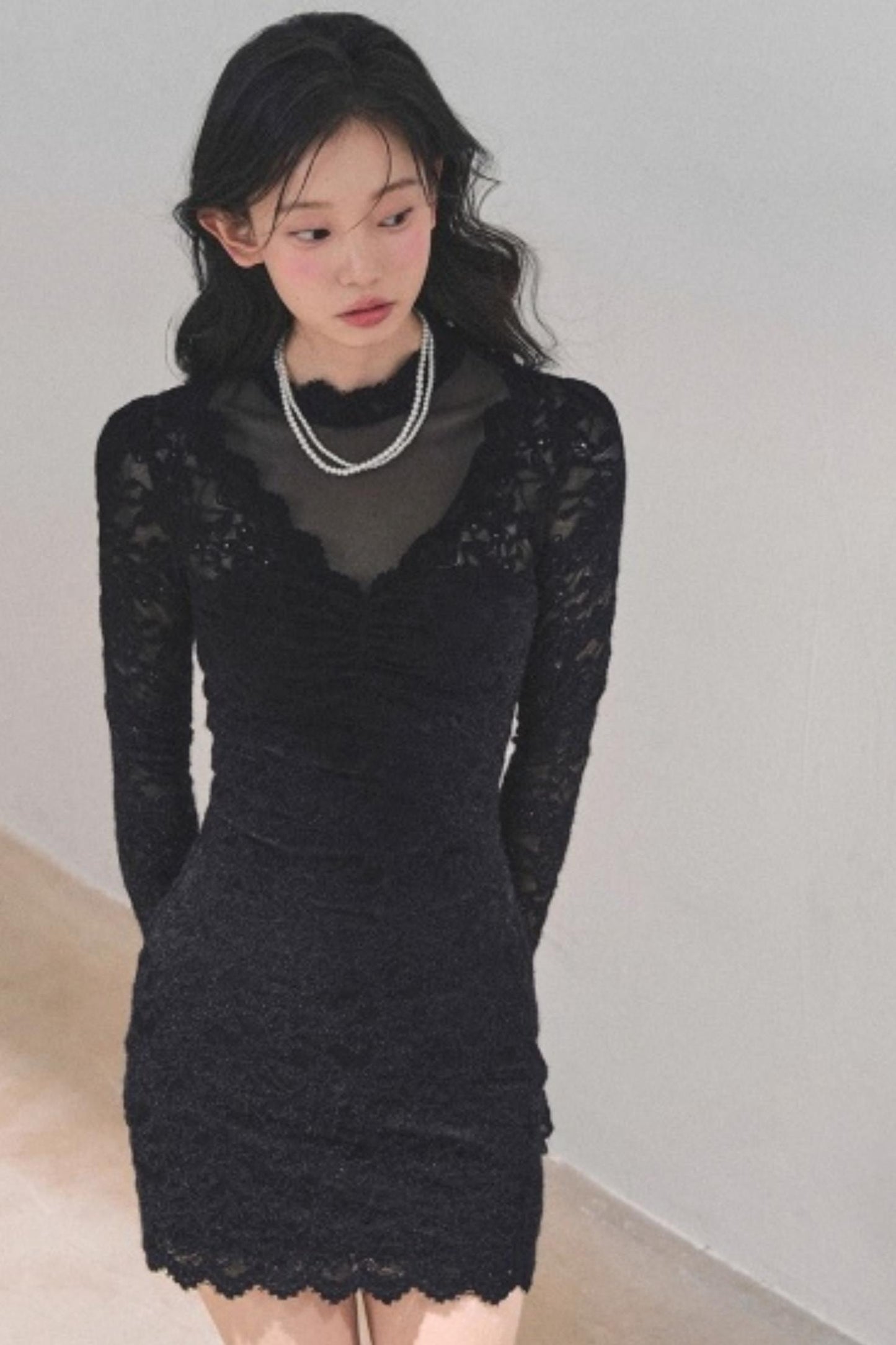 French Lace Mesh Dress
