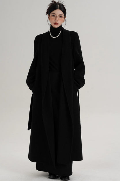 Elegant Double-Sided Long Wool Coat