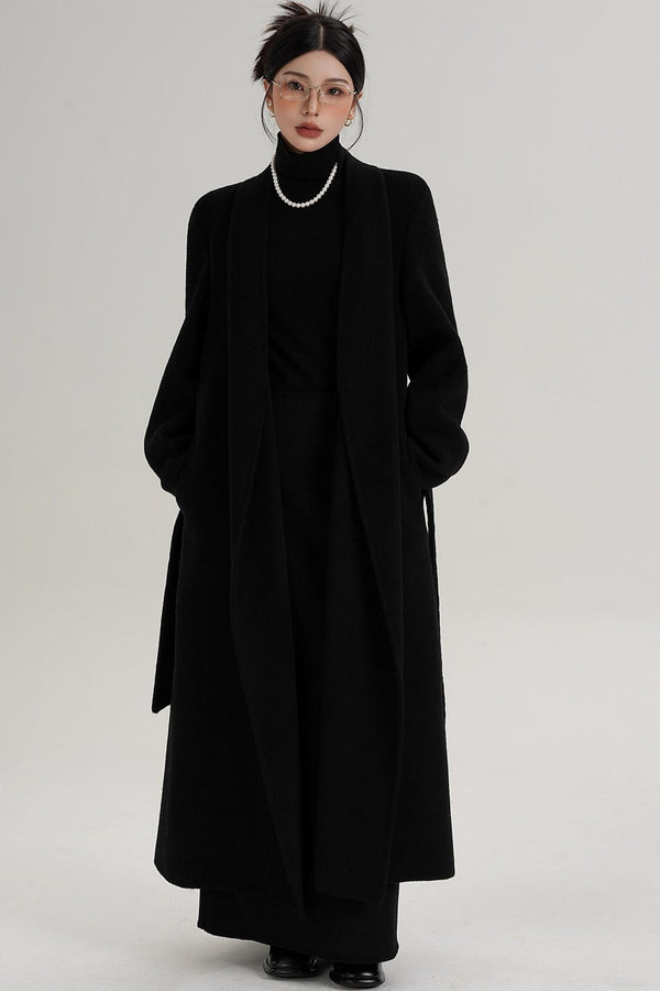 Elegant Double-Sided Long Wool Coat