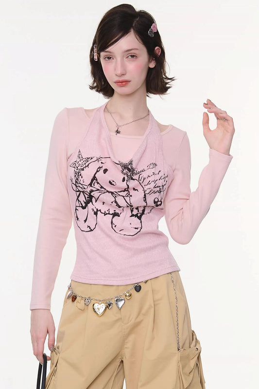 Rabbit Shadow Halter Top