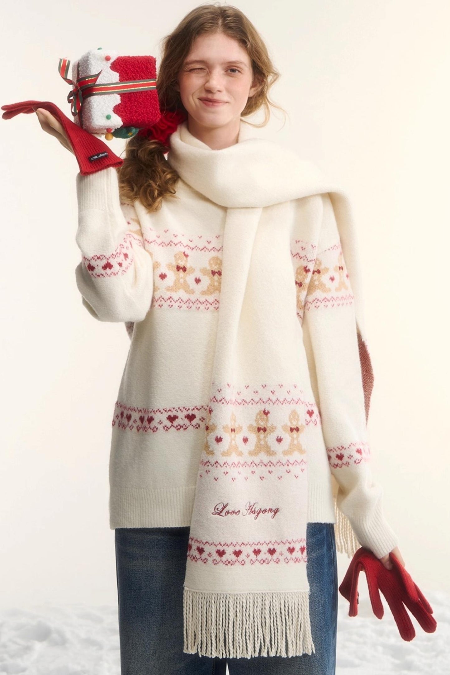 Gingerbread Man Fair Isle Sweater Set