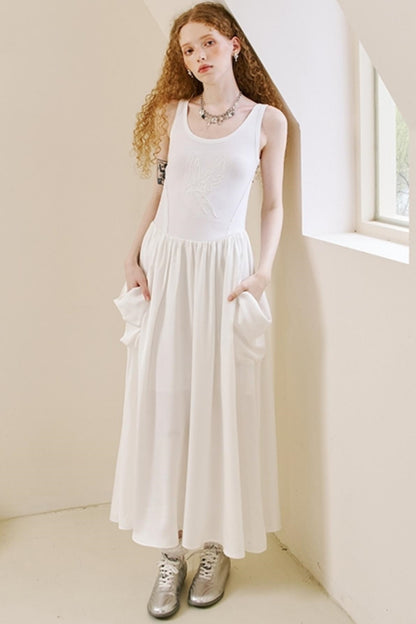 Swallow Embroidered Summer Dress