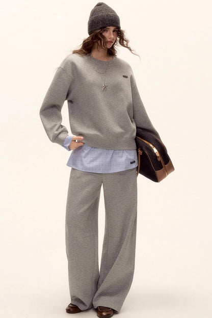 Plaid Patchwork Sweater Set-Up