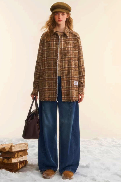 Brushed Distressed Retro Jeans