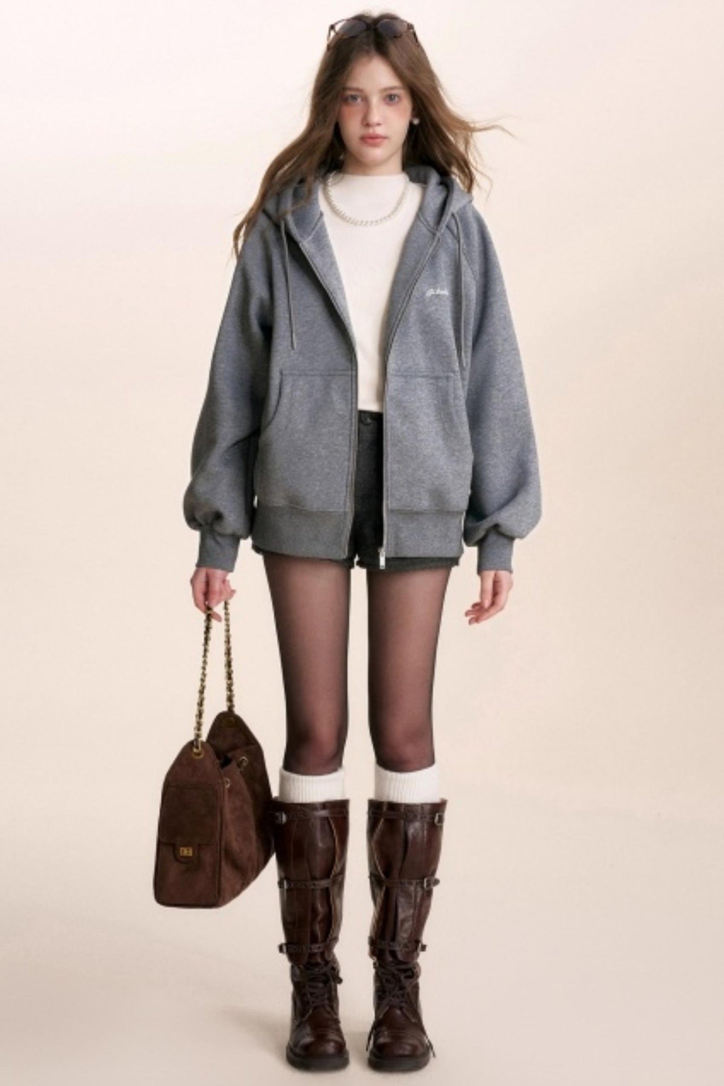 Fine Glitter Hooded Jacket