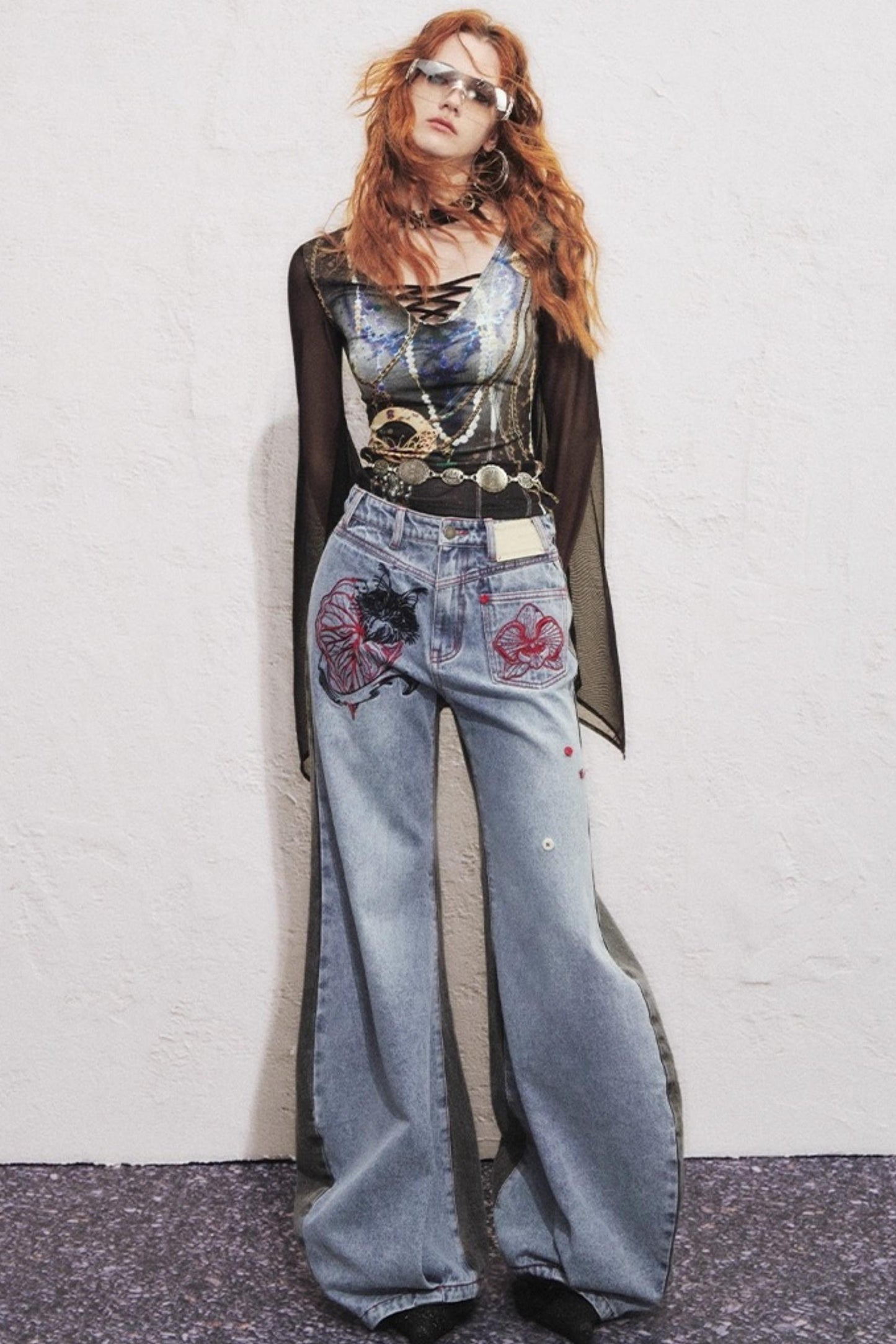 Asymmetrical Sickle Jeans