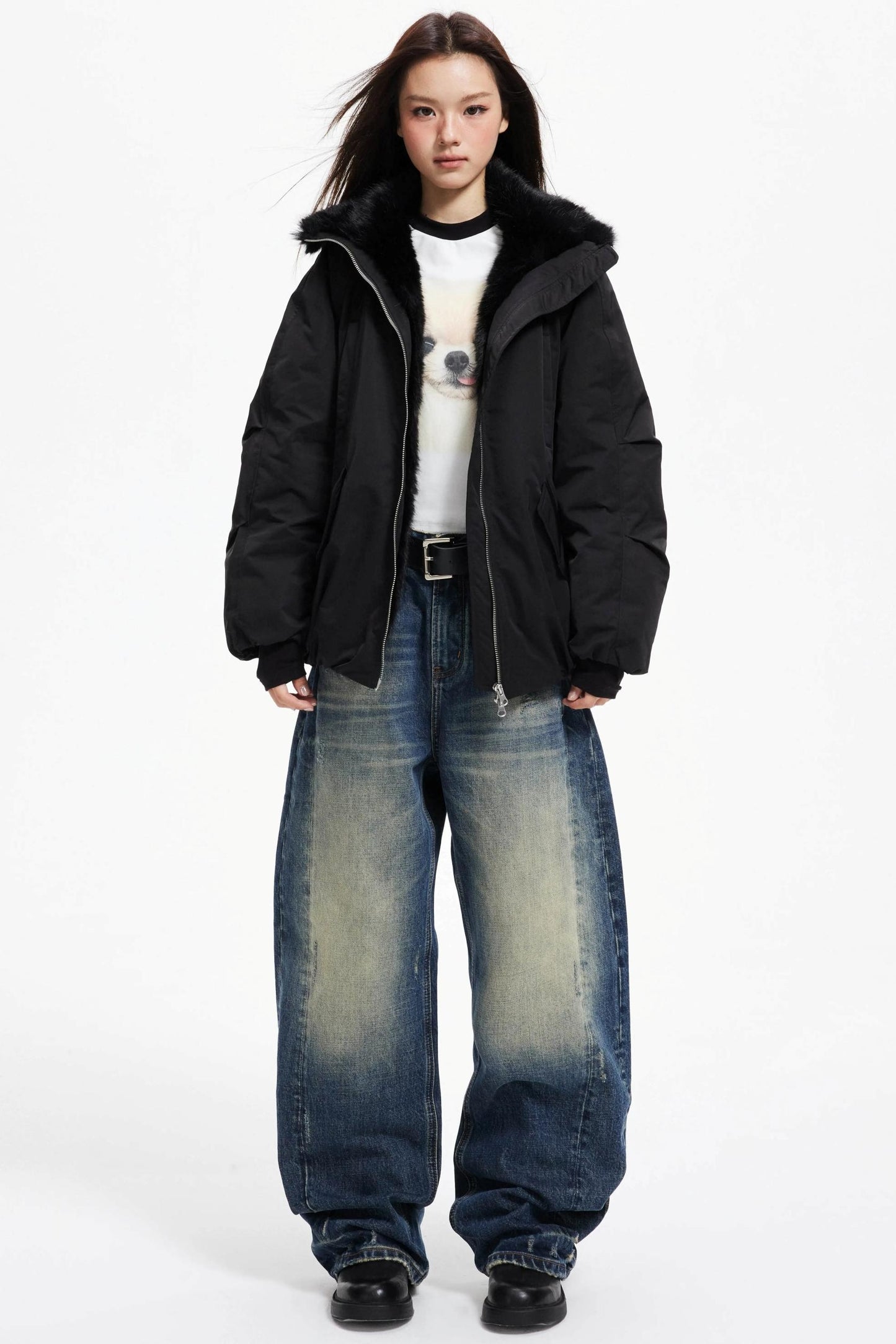 Winter Plush Fur Down Jacket