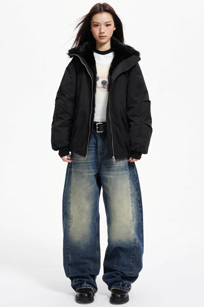 Winter Plush Fur Down Jacket