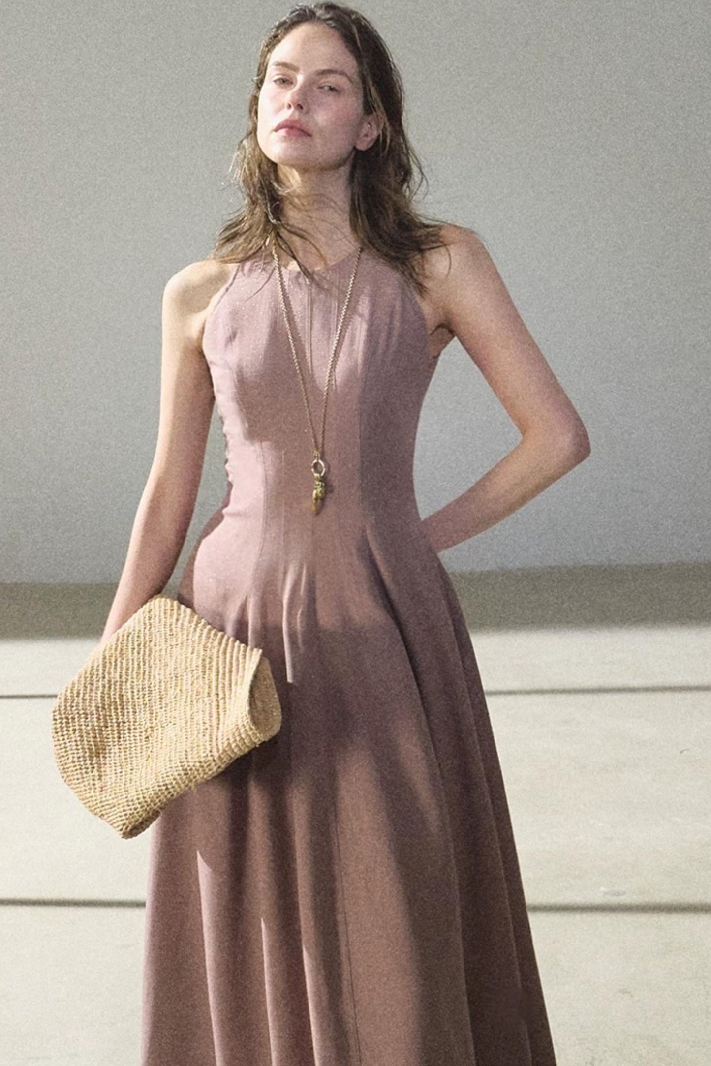 Shimmering Linen Sleeveless Dress
