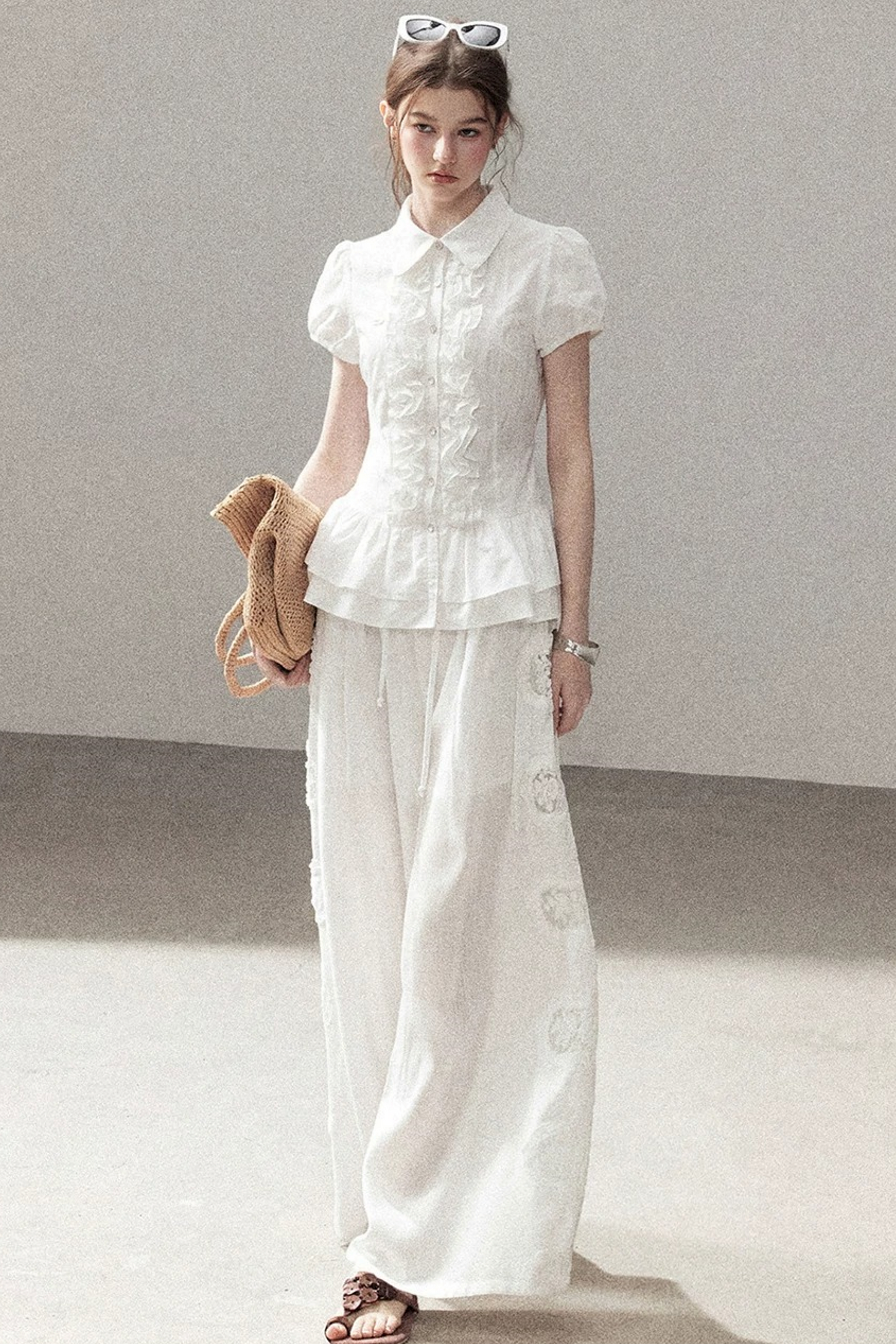 Pure White Ruffled Blouse