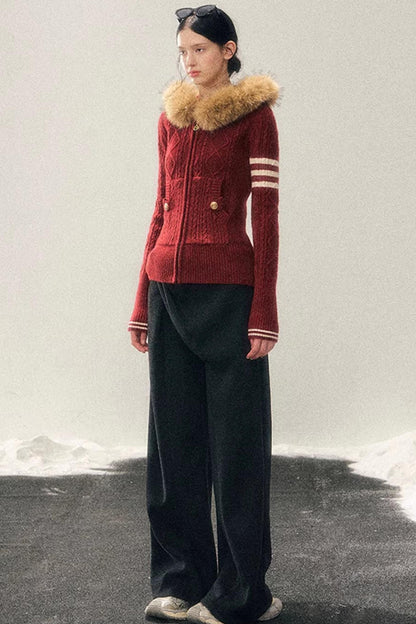 Fleece-Lined Wide-Leg Pants