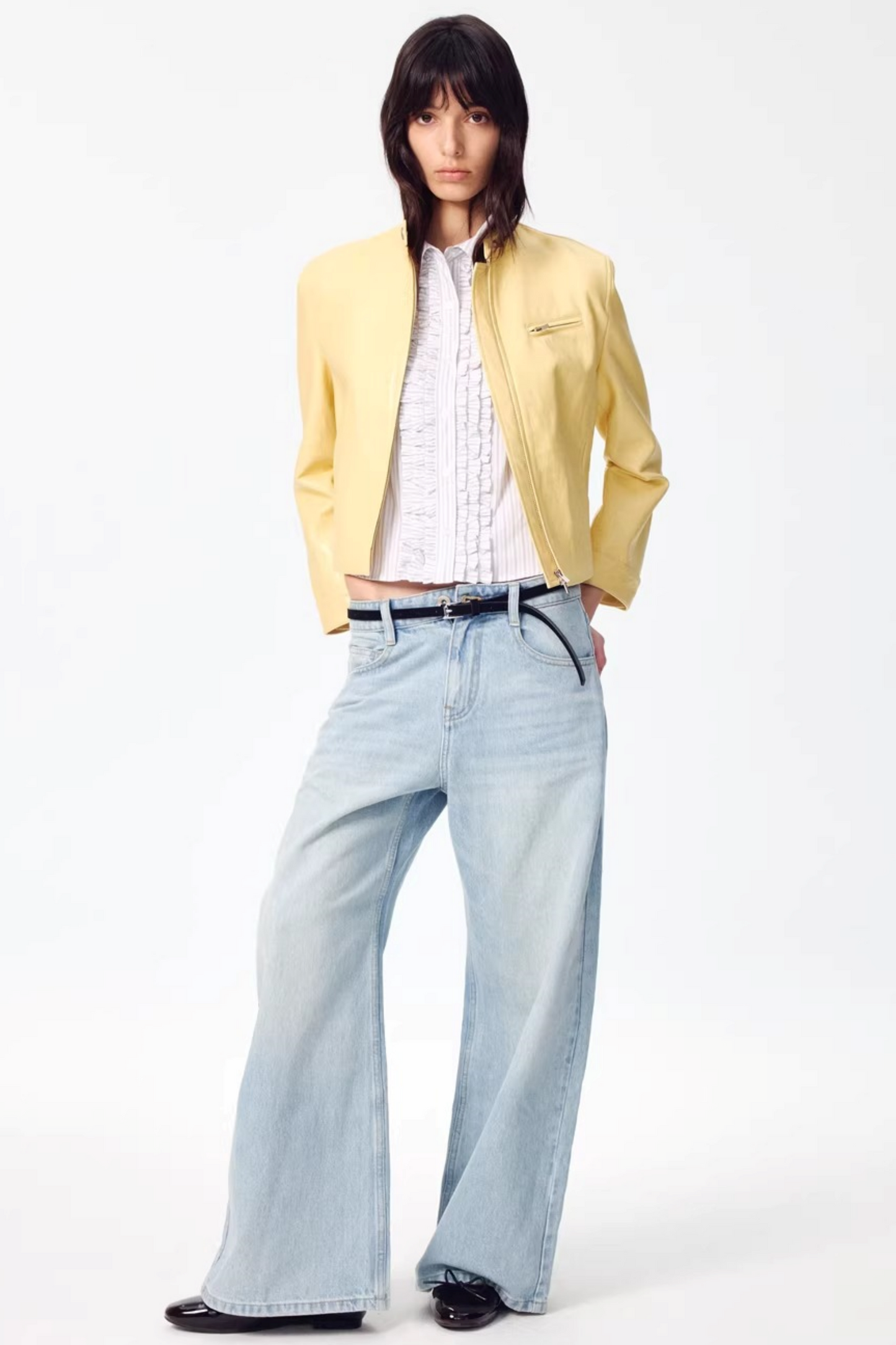 Retro Yellow Leather Jacket