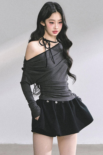 Korean Pink Halterneck Top