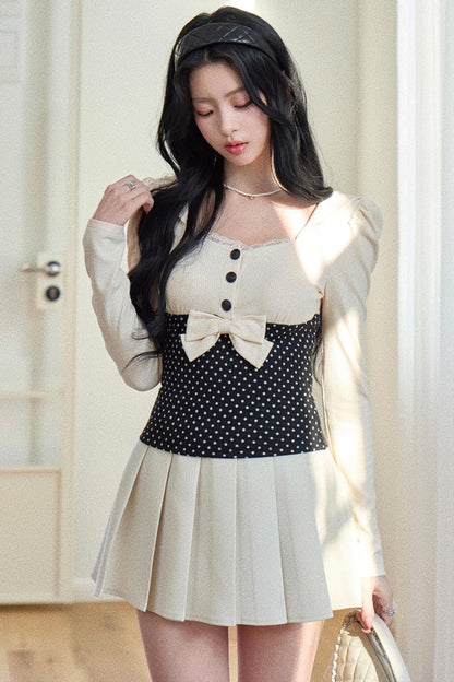 Polka Dot Bow Skirt Set-Up