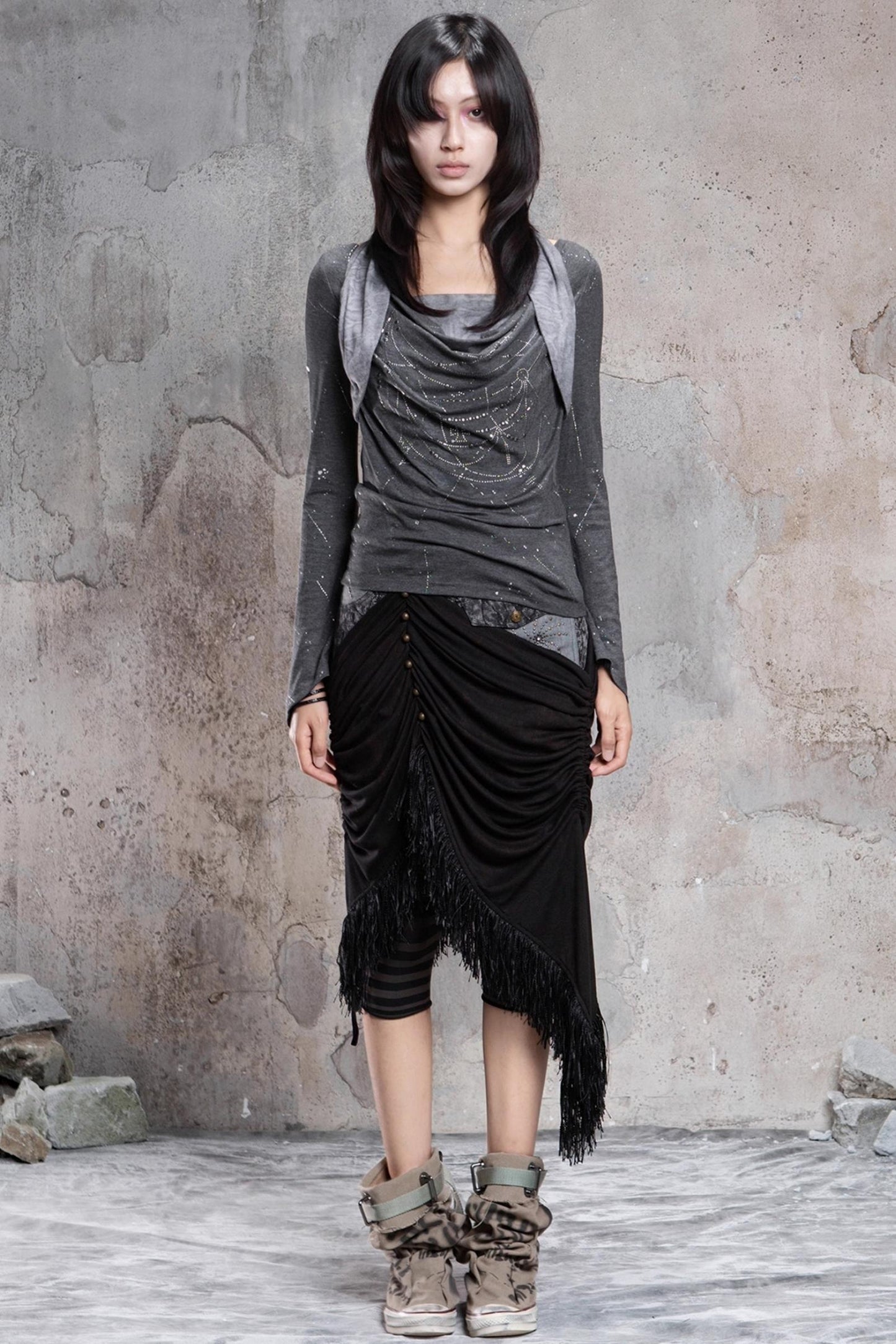 Diamond Collar Knit Top