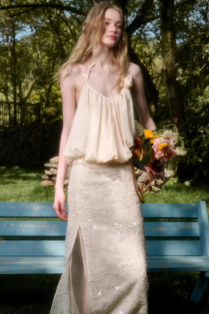 Celestial Slouchy Suit With Knit Skirt Set-Up