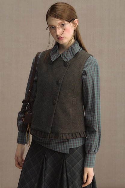 Foreign Style Sleeveless Vest Set-Up