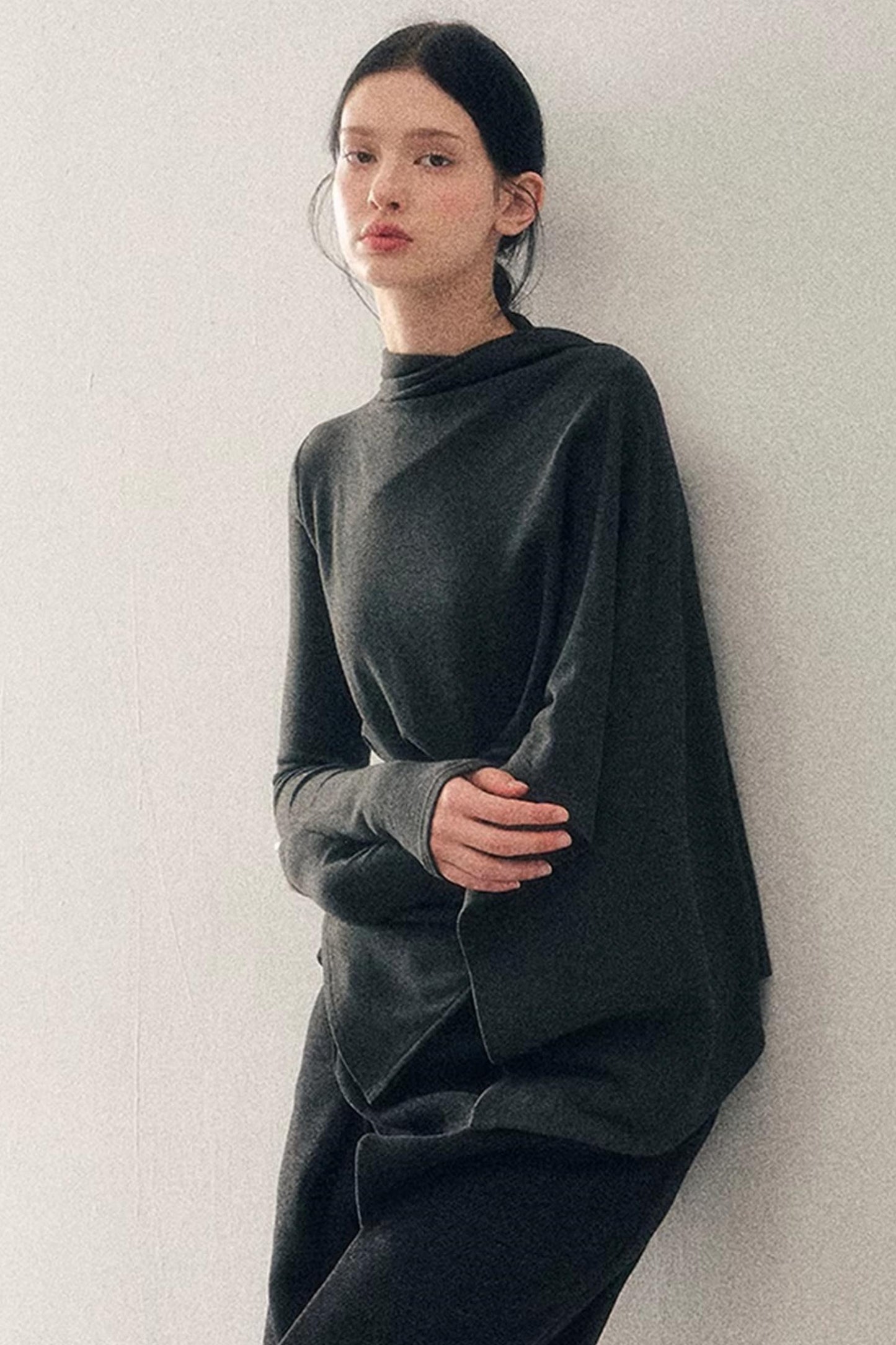 Irregular Waist-Cinching Winter Top