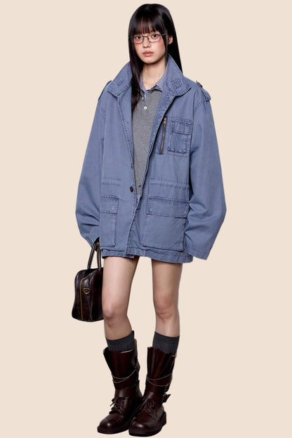 Vintage Cargo Zip Jacket