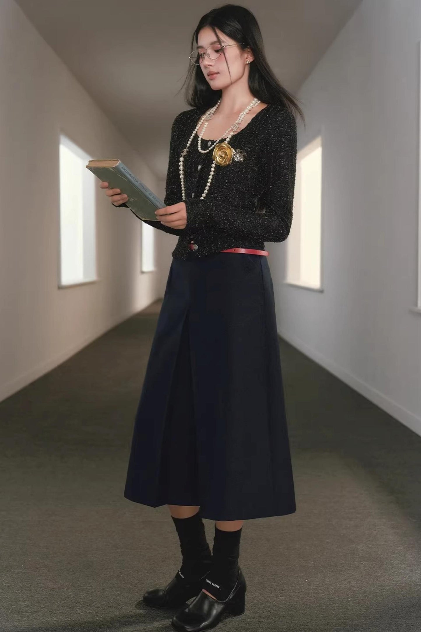 Silver Silk Retro Cardigan Top