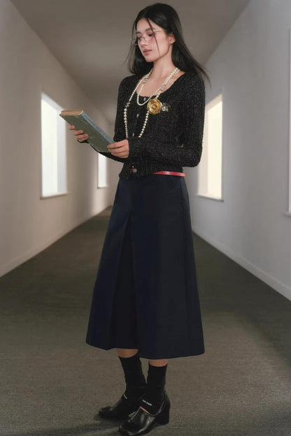 Silver Silk Retro Cardigan Top