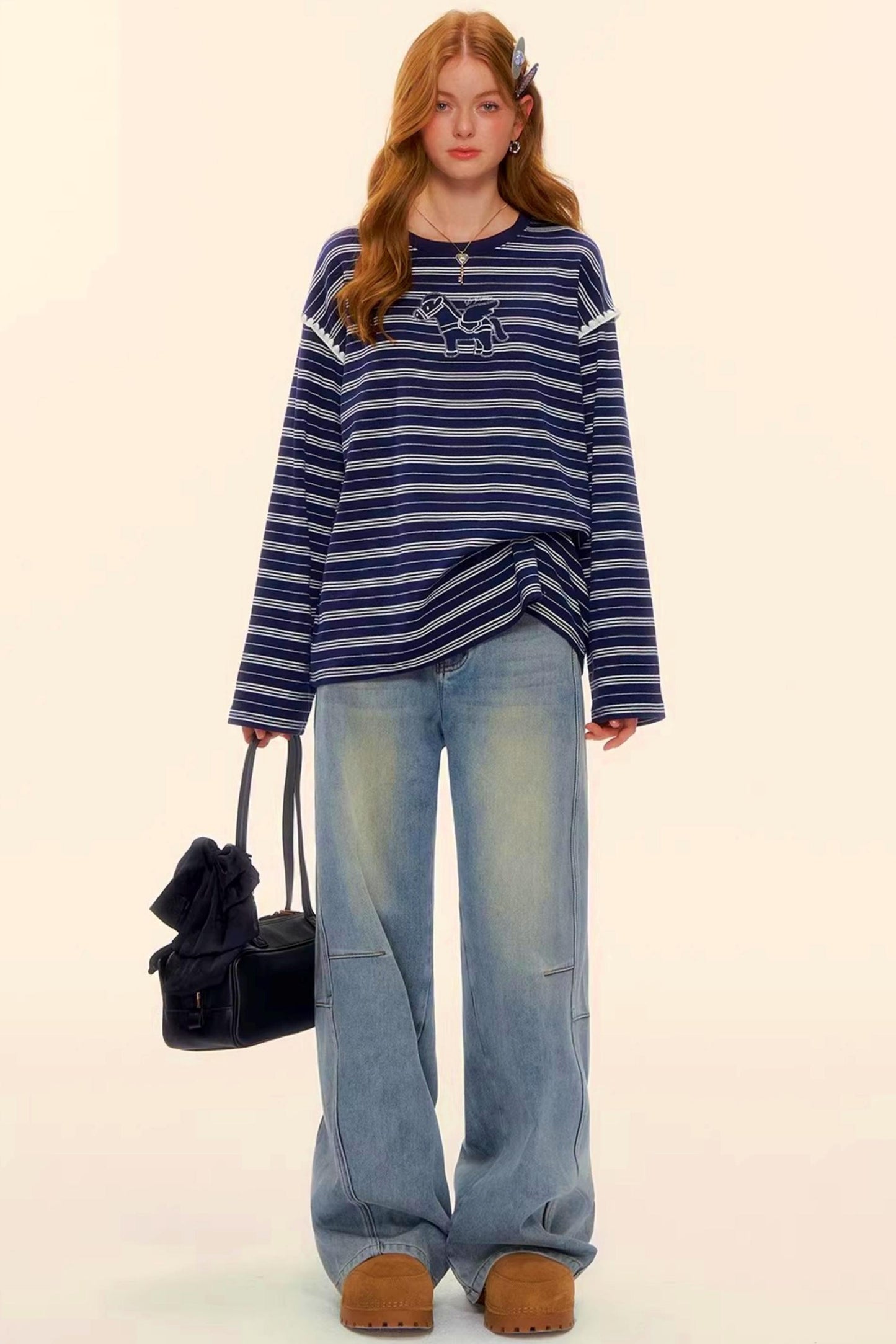 Striped Color-Block Pegasus Top