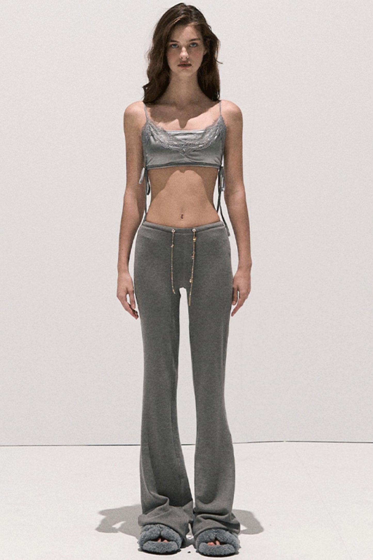 Lace Paneled Satin Inner Top