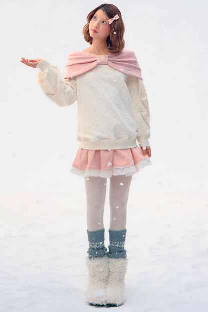 Retro Polka Dot Knit Top