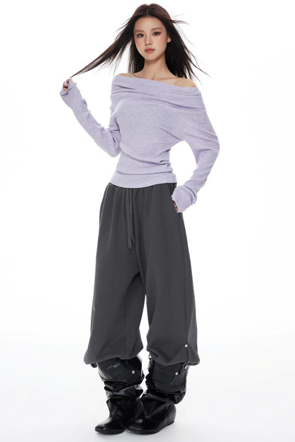 One-Shoulder Knit Sweater