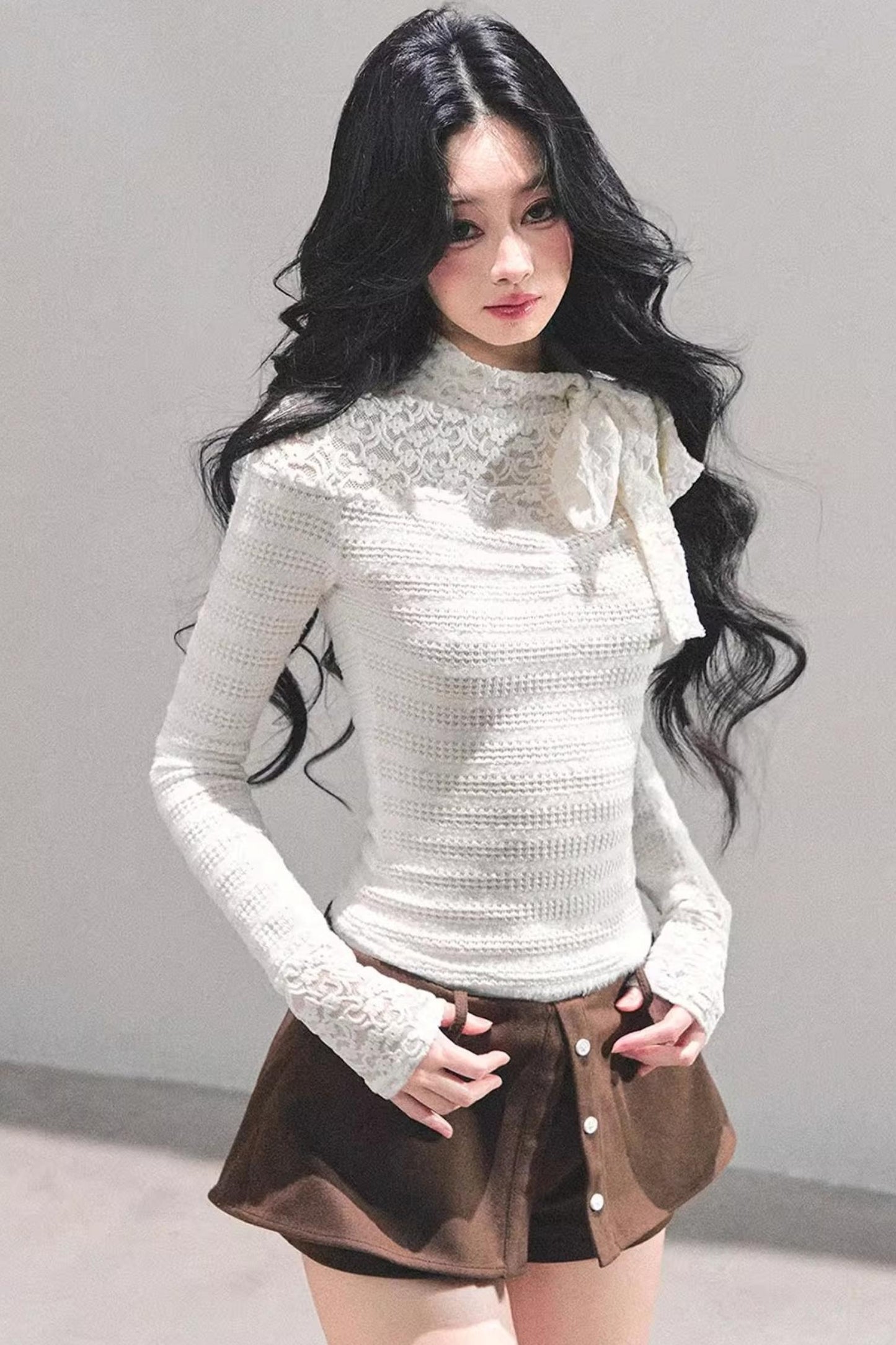 Black and White Lace Top