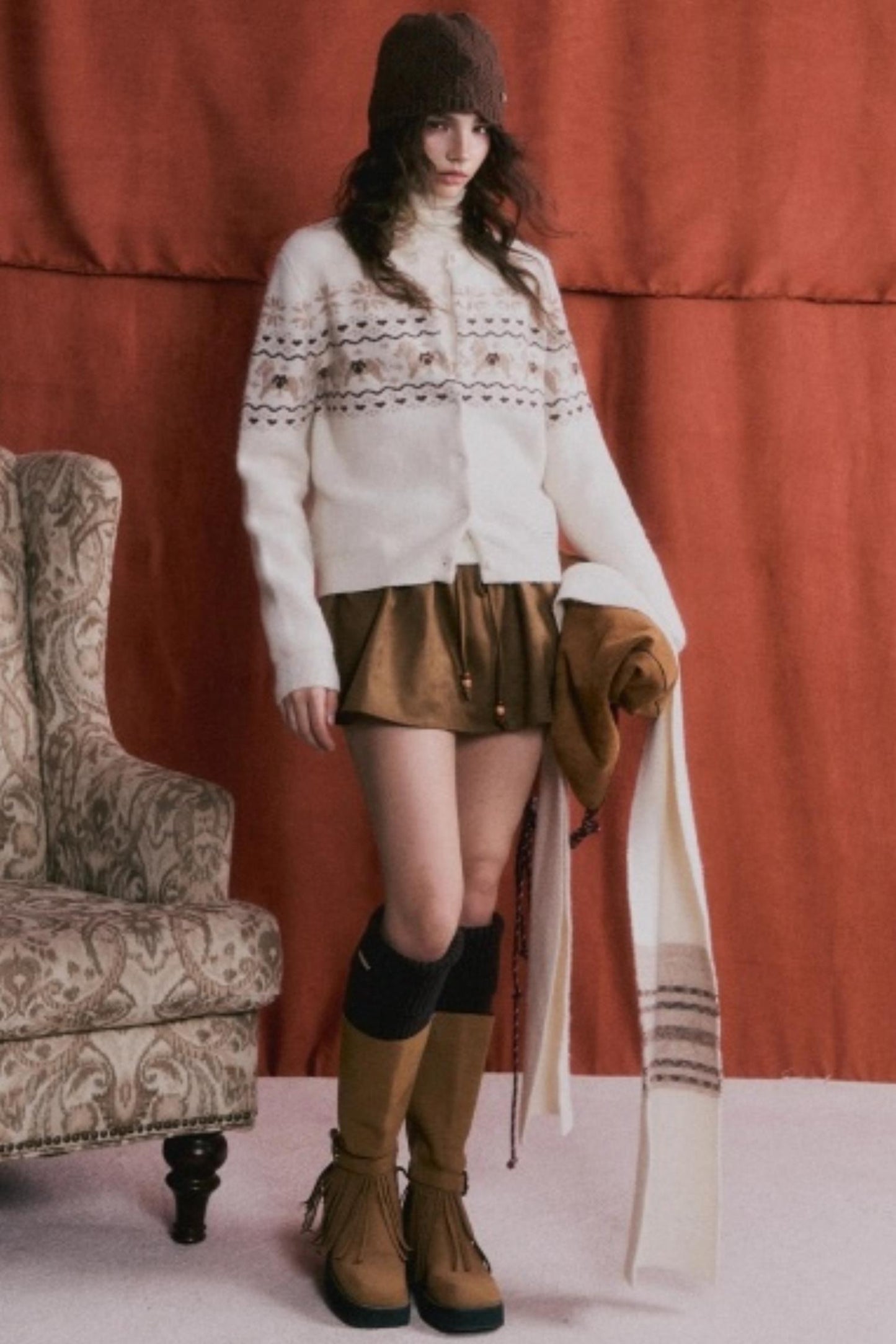 Fair Isle Wool Cardigan Set-Up